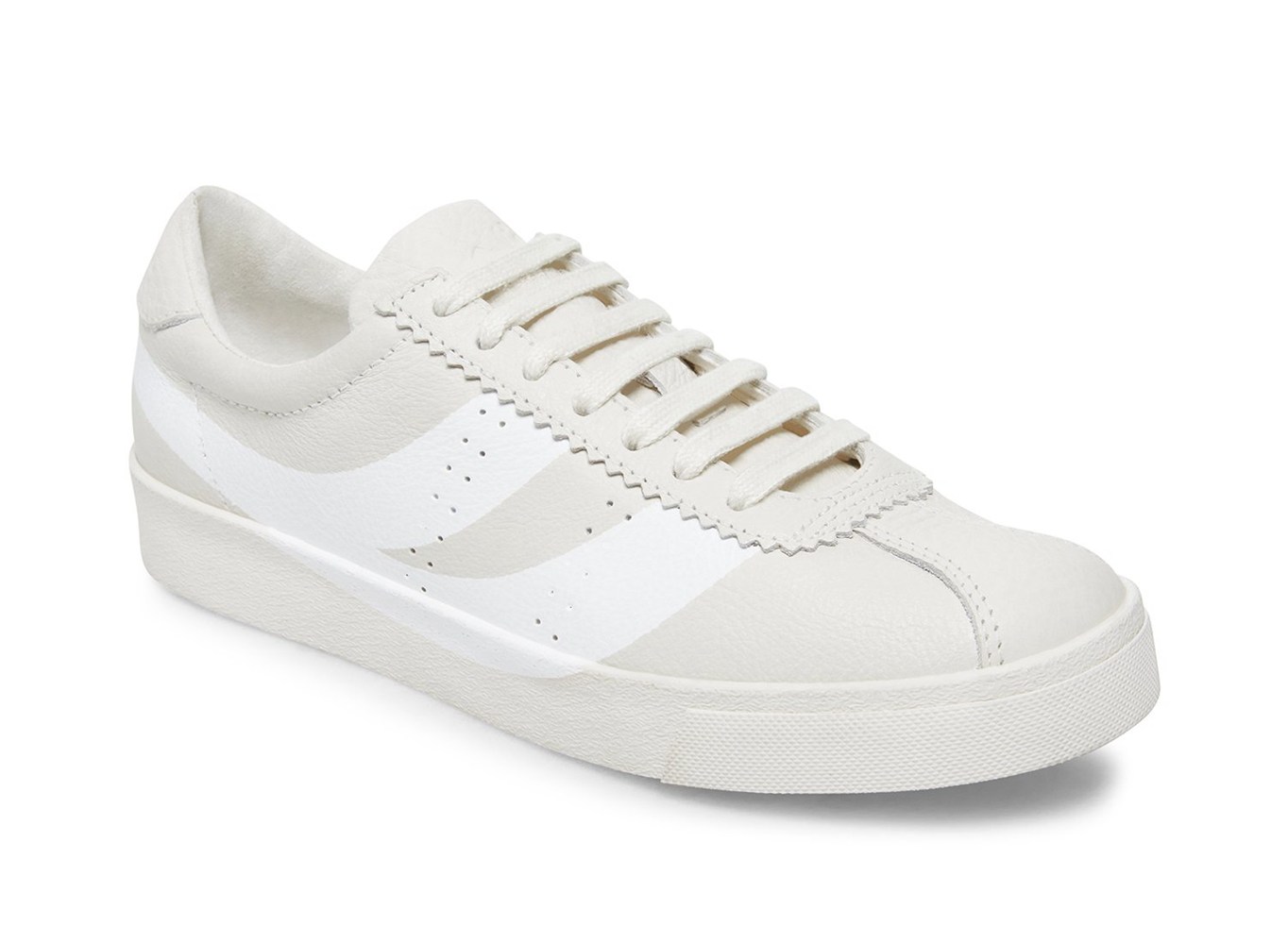 Tenis Feminino Branco - Superga 2843 Clubs Tumbled Couro U Logo - LZWMB-4186